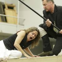 Toward the big day: Soprano Evelyn Herlitzius and baritone Robert Bork practice a scene where the magician Klingsor summons Kundry in Richard Wagner\'s \"Parsifal.\" | CHIEKO KATO