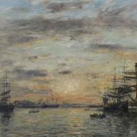 Eugene Boudin\'s \"Le Havre, le bassin de l\'Eure\" (1885)  | MUSÉE D\'ART, HISTOIRE ET ARCHÉOLOGIE, EVREUX/ © J.P GODAIS. MUSÉE D\'EVREUX