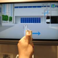 NTT Docomo\'s  Yubi Navi mobile navigation device is demonstrated at the ongoing CEATEC trade show. | KAZUAKI NAGATA
