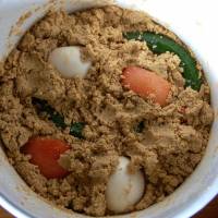 Handle with care: A homemade pot of fledgling nukazuke pickles. 'Nukadoko': The kitchen helper with a mind of its own