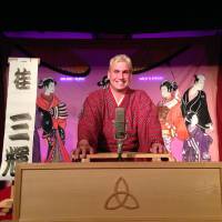 One of a kind: Katsura Sunshine, the only officially qualified non-Japanese rakugo professional, pictured in action at this year\'s Edinburgh Fringe Festival. | TOM SMITH