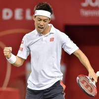 Success story: Kei Nishikori has won four tournaments this season, including the Rakuten Japan Open on Sunday. Nishikori good enough to become No. 1