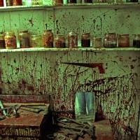 Blood-soaked mess: Someone needs to clean up room two in the “Six Exits” house. | KIT NAGAMURA