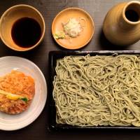 Fresh slurp: Ten-seiro soba (cold noodles with shrimp tempura pattie) at the rebuilt Kanda Yabu Soba. | ROBBIE SWINNERTON