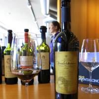 Famous vintage: Bottles of wine sit on display at Cantina di Montalcino, a winery in the town of Montalcino, Italy. Italy's Tuscany is best savored on foot