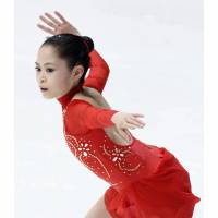 Promising future: Satoko Miyahara performs her free program at the NHK Trophy on Saturday. The 16-year-old placed third with 179.02 points. | KYODO