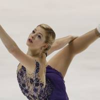 Graceful performer: Gracie Gold skates her free program at the NHK Trophy on Saturday in Osaka. Gold won the women\'s competition with 191.16 points. | AP