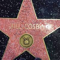 Graffiti is shown scrawled on the Hollywood Walk of Fame star of actor-comedian Bill Cosby in Los Angeles. | AP