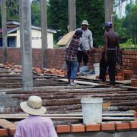 Construction is underway on AMATAK\'s 19th elementary school, in Cambodia\'s Kampong Chhnang province, in this image provided by the Tokyo-based NPO. | AMATAK