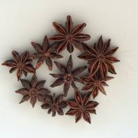 Dried star anise from southern China, one of the spices used in Japanese incense ceremony. | AMY CHAVEZ