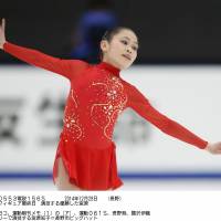 National champ: Satoko Miyahara performs during Sunday\'s free skate at the All-Japan Championships. Miyahara took home her first national title with 195.60 points. | KYODO