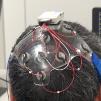 The Neurocommunicator comes with a neural cap to monitor brain activity around the scalp. | KAZUHIRO KOBAYASHI