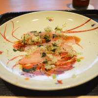 Simplicity in the new year: A dish of sea bream lightly sprinkled with greens is one of the simple yet delicious plates on offer at Jiki Miyazawa. | J.J. O\'DONOGHUE