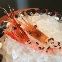Jumbo shrimp with \"flavors of the Nagano forest\" — otherwise known as ants — begin a series of courses at Noma Japan, which has taken up residence at the Mandarin Oriental hotel till Feb. 14. | ROBBIE SWINNERTON