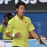 Time on his side: Kei Nishikori, ranked No. 5 in the world, advanced to the quarterfinals of the Australian Open this week. Despite losing, experts are high on his future prospects. | AFP-JIJI
