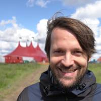 Big top time: Noma chef Rene Redzepi stands in front of the red tent where he holds his MAD food symposiums. | BO BECH