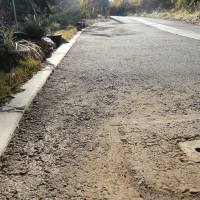 This land is (not necessarily) your land: A border marker indicates that an original property line overlaps with a public road. | PHILIP BRASOR