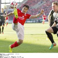 Hot property: Japan striker Shinji Okazaki has scored eight times in 16 league appearances for Mainz this season. | KYODO