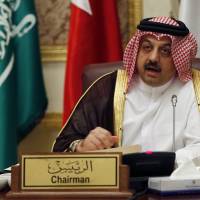 Qatari Foreign Minister Khalid bin Mohammed al-Attiyah presides over a Gulf Cooperation Council meeting in Riyadh on Feb. 14. | REUTERS