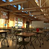 Inside the “collaboration school” in Otsuchi, Iwate Prefecture, run by the Tokyo-based NPO Katariba in Otsuchi. | KERRY SHIOYA