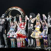 Shout it out: Idol group Momoiro Clover Z joined iconic rockers Kiss for a performance at Tokyo Dome on March 3.  | © KAMIIISAKA HAJIME