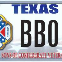 The design of a proposed Sons of Confederate Veterans license plate features the Confederate flag. The Supreme Court on Monday will weigh a free-speech challenge to Texas\' decision to refuse to issue a license plate bearing the battle flag. | TEXAS DEPARTMENT OF MOTOR VEHICLES/AP