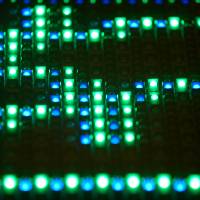 Light-emitting diodes form a kanji on a sign in Tokyo. LEDs require far less energy than incandescent bulbs. | BLOOMBERG