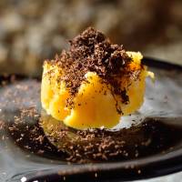 The sweet touch: Takazawabar serves potato salad with truffle shavings on top. | YUJI HONDA