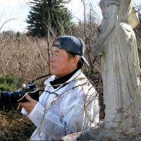 Katsuhide Okada revisits the Futaba Rose Garden after the triple disaster. | COURTESY OF KATSUHIDE OKADA