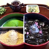 A classic — warabi mochi — in a contemporary setting Kuriya Kashi Kurogi