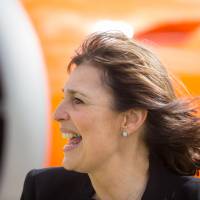 Carolyn McCall, chief executive officer of EasyJet PLC, reacts as she arrives at Schiphol Airport, operated by the Schiphol Group, in Amsterdam on Tuesday. The continent\'s No. 2 discount carrier will base three Airbus A320 jets in the Dutch capital; a push it predicts will add 600,000 passengers, an increase of 16 percent. McCall said her carrier believes the two-in-cockpit rule is best, in the wake of last week\'s Germanwings crash. | BLOOMBERG