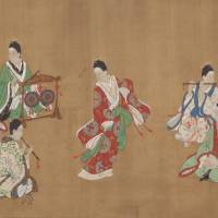 Miyagawa Choshun\'s \"Ryukyuan People Dancing and Playing Musical Instruments\" (circa 1710-18) | &#169; WESTON COLLECTION