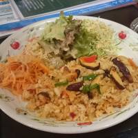 Veggie base: The pilaf plate at Piman prioritizes vegetables. Piman