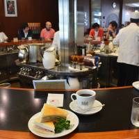 On display: The counter at Inoda circles around a kitchen. | J.J. O\'DONOGHUE