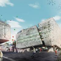 The Italian Pavilion takes on an appearance of an urban forest of branches. | BIE