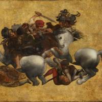 \"The Fight for the Standard in the Battle of Anghiari (Tavola Doria)\" (16th century) by an anonymous artist | GALLERIA DEGLI UFFIZI, FLORENCE (DONATED BY TOKYO FUJI ART MUSEUM)