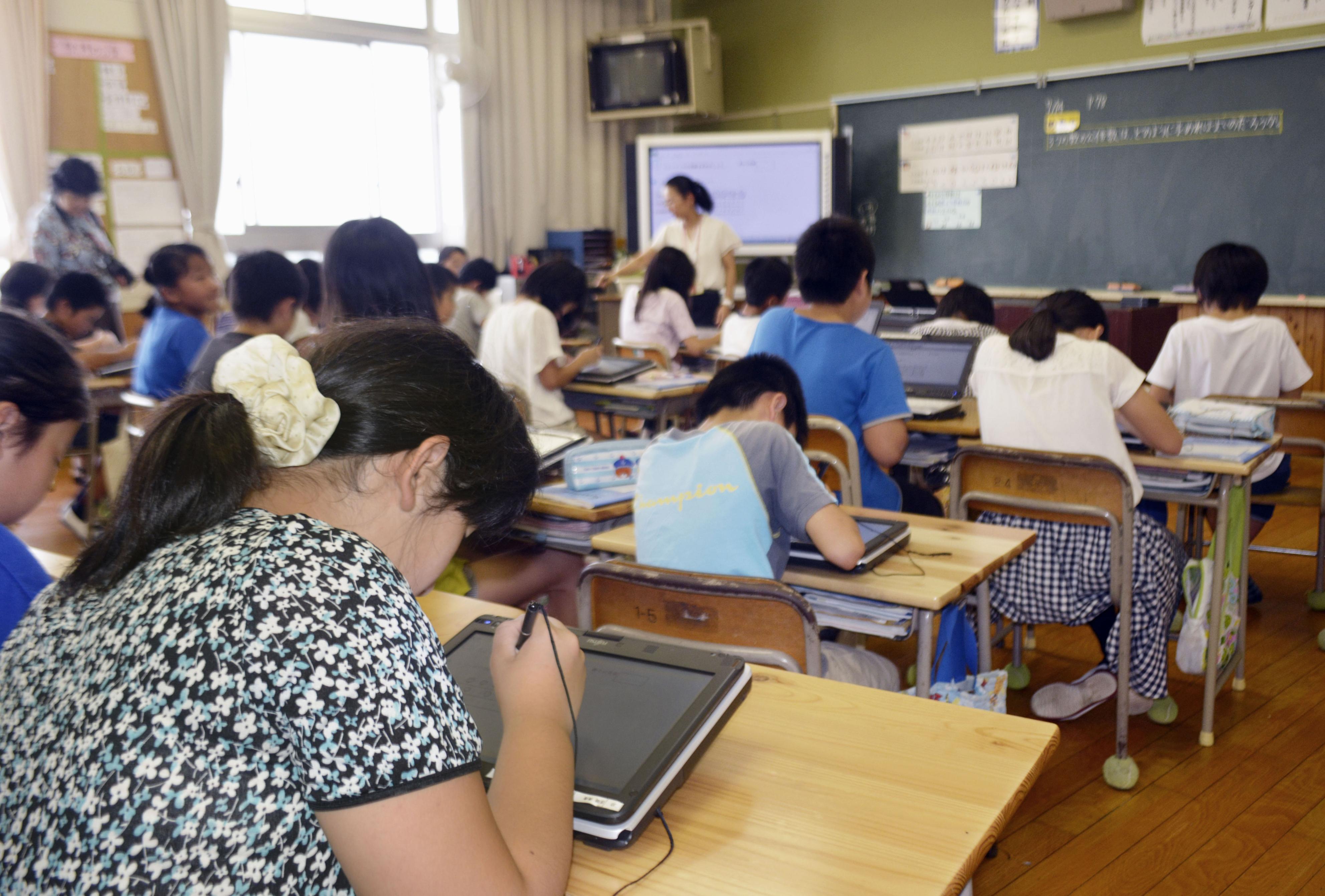 students using tablets
