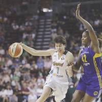 Seattle Storm forward Ramu Tokashiki, seen here in a file photo,  scored a season-high 21 points on Sunday against Tulsa. | AP