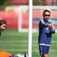 Coach Norio Sasaki, who will lead Nadeshiko Japan in the semifinals against England on Wednesday, has enjoyed great success during his time as the pilot of the team. | AFP-JIJI