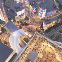 The new observatory faclity planned to be built on a 230-meter building close to Shibuya station can view Shibuya\'s famous busy crossing. | &#169; 2015 BANDAI VISUAL, SHOCHIKU AND OFFICE KITANO