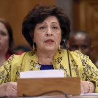 Office of Personnel Management (OPM) Director Katherine Archuleta testifies June 25 on Capitol Hill in Washington. The Obama administration says hackers stole Social Security numbers from more than 21 million people and took other sensitive information when government computer systems were compromised. The number affected by the breach is higher than the 14 million figure that investigators gave The Associated Press in June. | AP