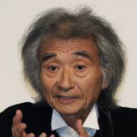 In this Oct. 18, 2011, file photo, conductor Seiji Ozawa of Japan speaks at a news conference in Tokyo. A list of six Kennedy Center honorees were announced Wednesday, which includes \"Star Wars\" creator George Lucas, groundbreaking actresses Rita Moreno and Cicely Tyson, singer Carole King, rock band the Eagles and acclaimed music director Seiji Ozawa. | AP