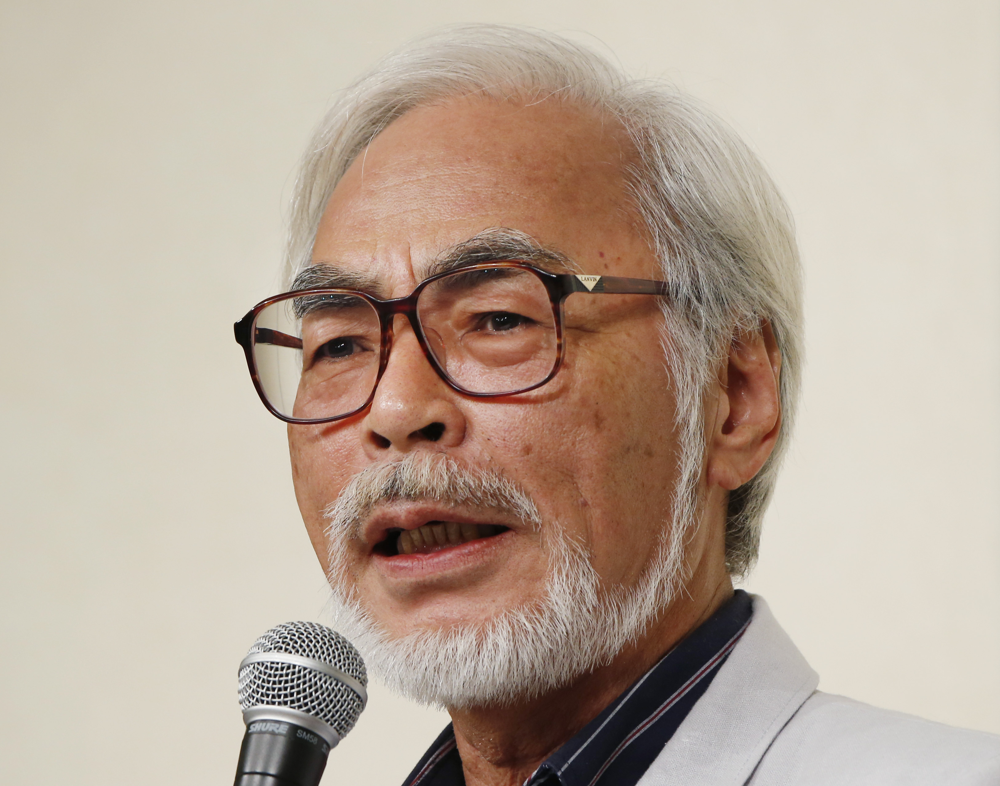 Animated and frustrated: Director Hayao Miyazaki on Monday expressed concern about the current direction that Prime Minister Shinzo Abe's government is taking the country. | KYODO / AP / KOJI SASAHARA