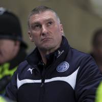 Leicester City manager Nigel Pearson takes to the touchline for his team\'s game against Manchester City in March this year. | AP