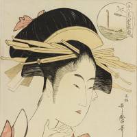 Kitagawa Utamaro\'s \"Comparing of the Charms of Five Beauties: Courtesan Kisegawa of the Matsuba-ya House\" (exhibited until Aug. 30) | CHARLES FREGER, COURTESY MEM