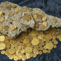 Over 350 gold coins from a sunken Spanish treasure are seen in an undated handout picture courtesy of 1715 Fleet — Queens Jewels. Florida treasure hunters found the trove of $4.5 million worth of Spanish gold coins 300 years to the day after a fleet of ships sank in a hurricane while en route from Havana to Spain, the salvage owner said Wednesday. 1715 galleon treasure: $4.5 million in rare Spanish coins found in Florida shallows