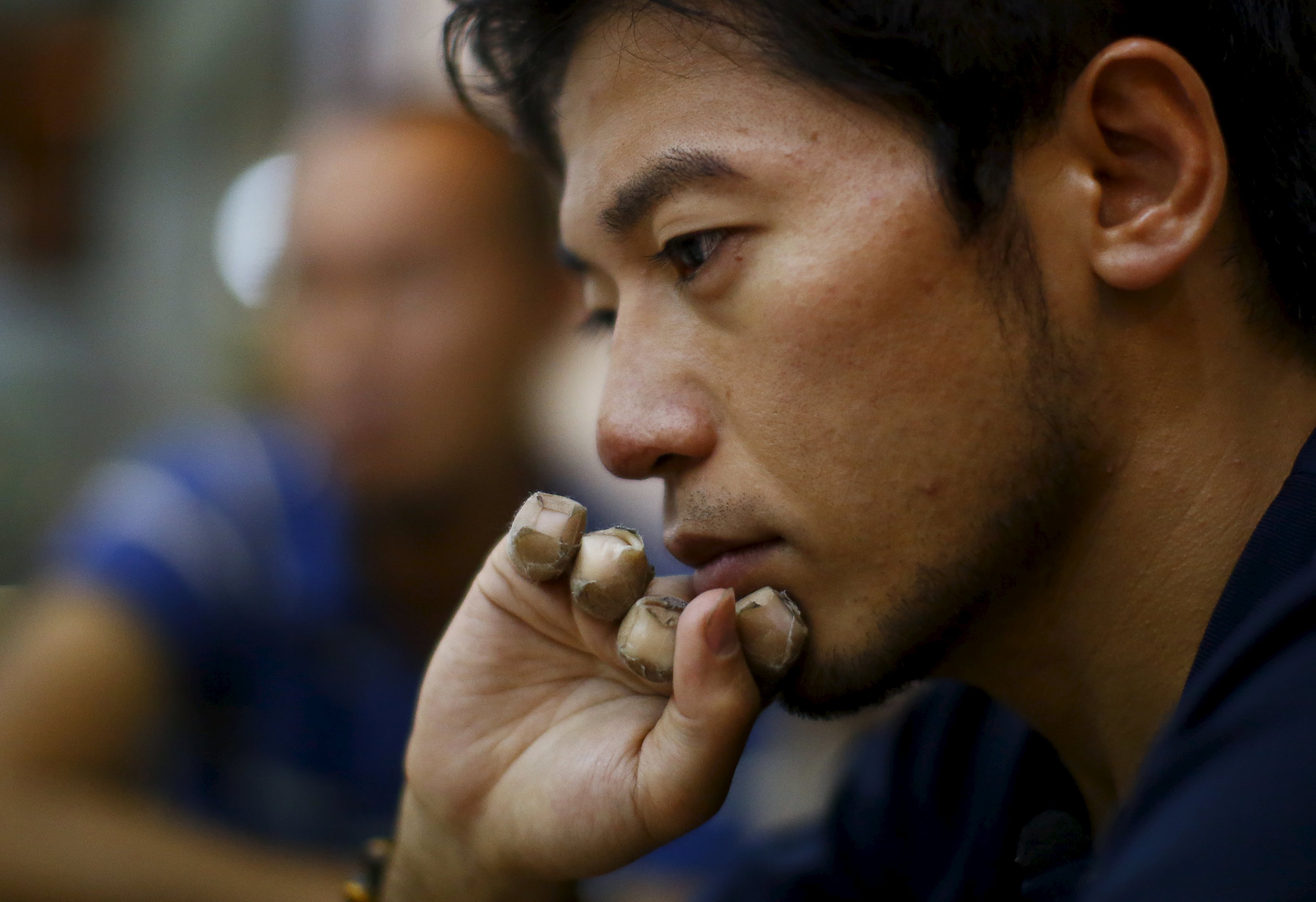 Japanese climber Kuriki Nobukazu speaks during an interview in Kathmandu on Saturday. | REUTERS