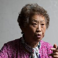 Ahn Wol-seon is interviewed at the Hapchon Welfare Center for Atomic Bomb Survivors in Hapcheon, South Korea, in July. | BLOOMBERG