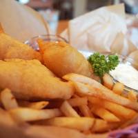 Beer-battered fish and chips Koala Cafe and Grill