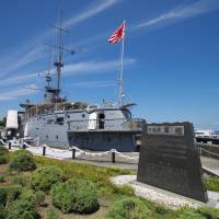 True steel: The battleship Mikasa still flies the famous \"Z\" flag. | MARK SCHREIBER